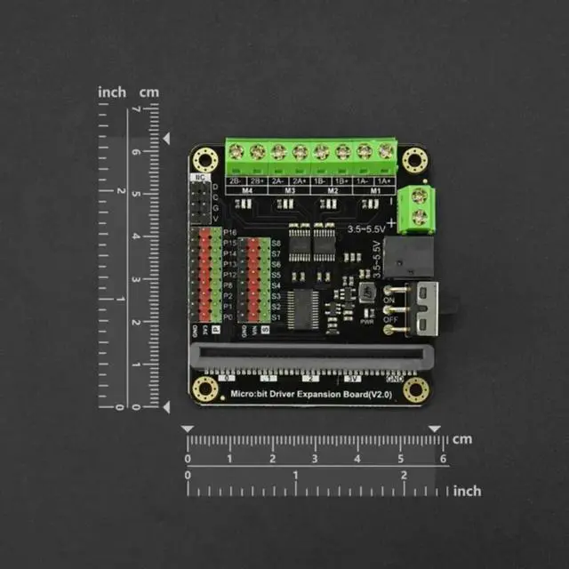 Alt view image 2 of 3 - DFRobot micro:bit Motor Driver Board Expansion Board 4-way Motor 8-way Servo 9 GPIO Interfaces