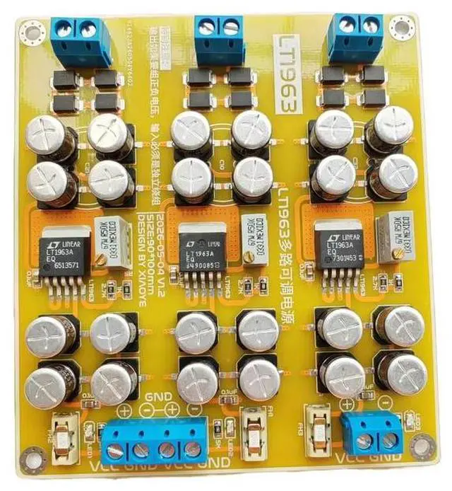 Main image of LT1963 multi-channel adjustable power supply board