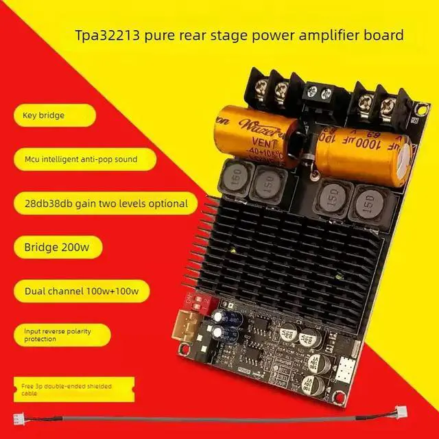 Alt view image 2 of 3 - Pure rear stage digital power amplifier board high power TPA3221 stereo 100WX2 bridge mono 200W