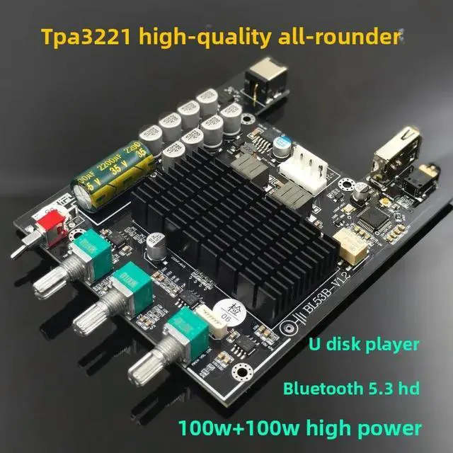 Main image of TPA3221 High-Power HIFI Sound All-Round Amplifier Board Bluetooth 5.3 USB Flash Drive Player Amplifier
