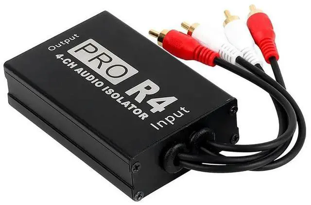 Main image of 4-4 Out AV Four-Channel Audio Isolator with Cable Lotus RCA Car Aircraft Sound Elimination Audio Common Ground Interference