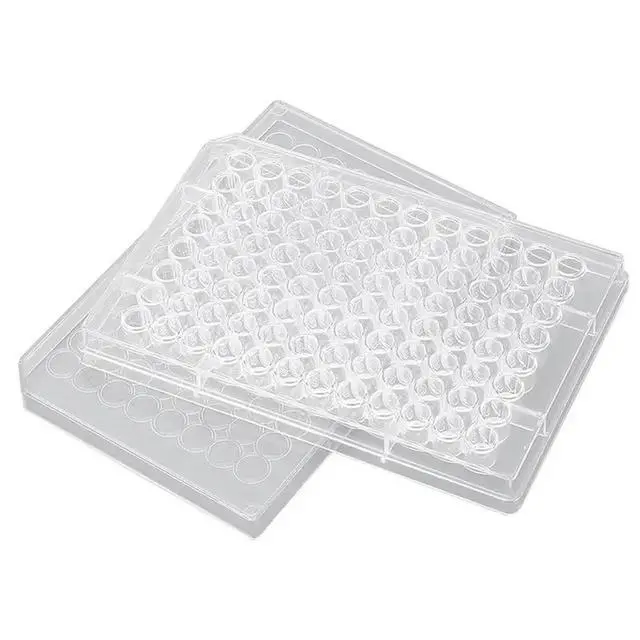 Alt view image 2 of 3 - 30Pc Tissue Culture Plate 96 Well Clear Polystyrene Cell Growth Culture Plate With Plastic Lid oratory Biology Room