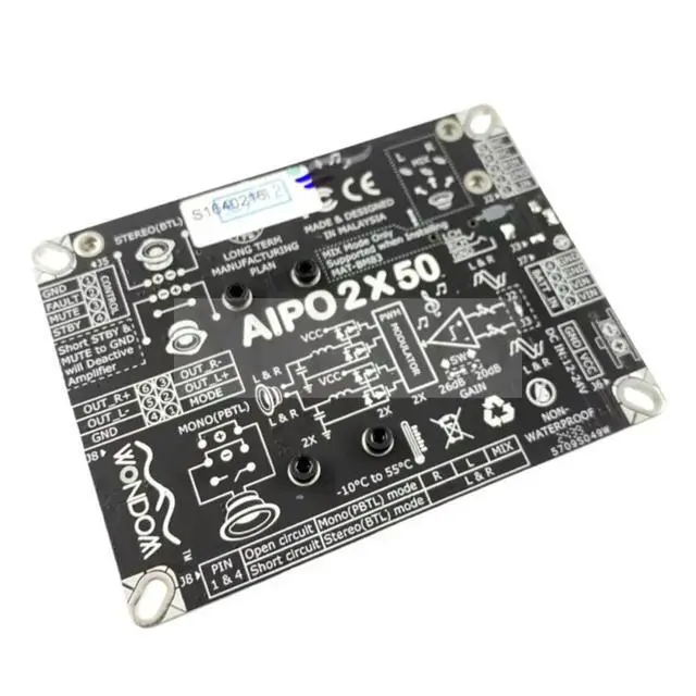 Alt view image 2 of 3 - JAB2+ 2x50W/1x100W TPA3116 BT 5.0 Amplifier Board w TWS & Concert Mode w DSP PC UI w PBTL w Adjustable Gain