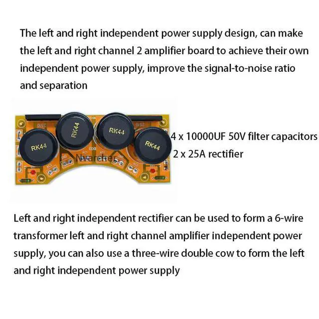Alt view image 3 of 3 - Nvarcher Rectifier independent double group filter power supply board For Class A amplifier