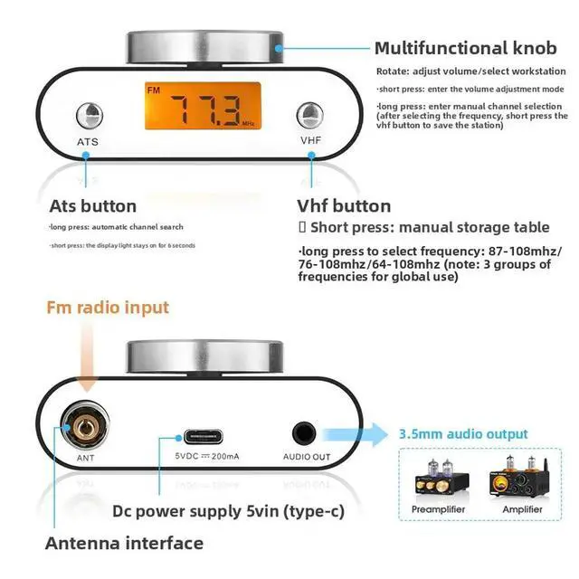 Alt view image 2 of 3 - FM Tuner SI4730 Chip Stereo Broadcast Manual Auto Search with Display for Car and Outdoor Use