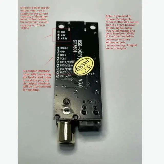 Alt view image 3 of 3 - CT7601 USB Digital Audio Interface/USB to Optical Fiber Coaxial (with Screen Version)