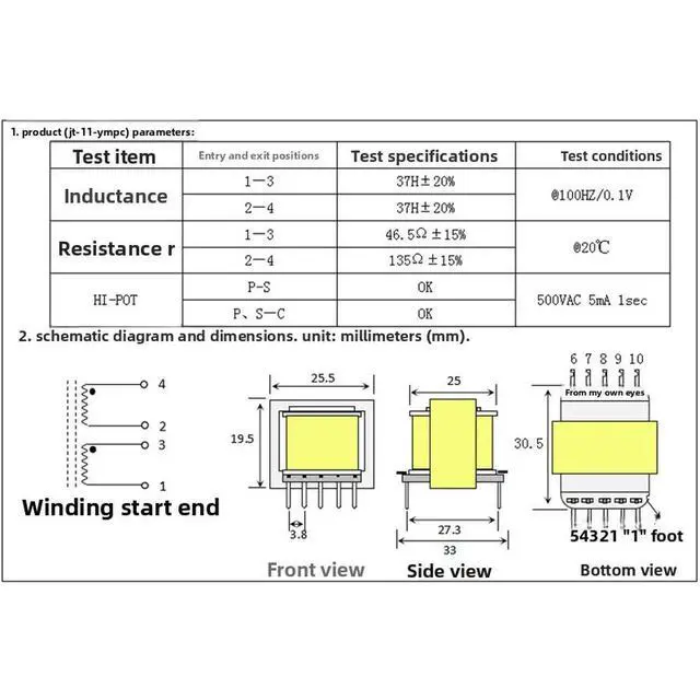 Alt view image 3 of 3 - Jensen jt-11-ympc isolation transformer microphone input transformer preamp output 1:1