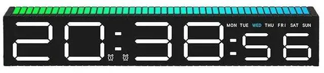 Main image of Rhythm light clock desktop ornament, creative LED digital display, large screen numbers are clearly visible