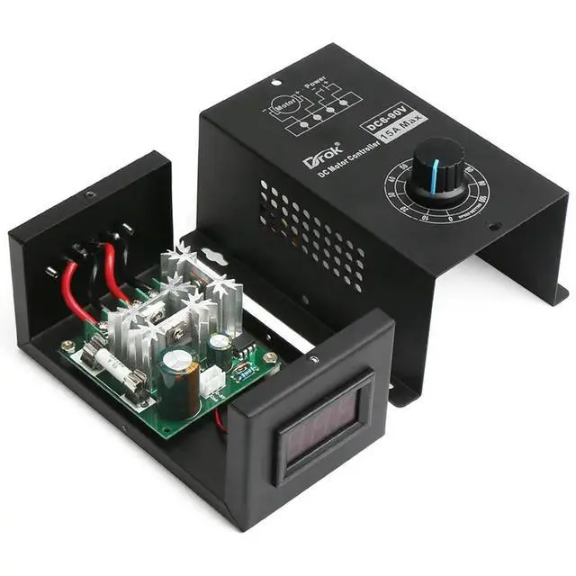 Alt view image 2 of 3 - DC Brush Motor Speed Controller 15A Control Module Universal PWM Motor Speed Controller Stepless Press-fit Type