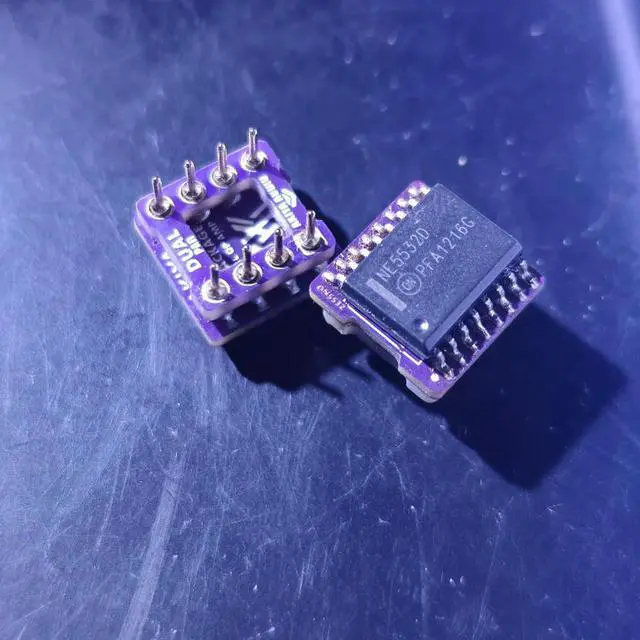 Main image of Ansenmei 5532D pair, on5532, D-package ultra-low profile gold-plated adapter board. The price is for a pair of two pieces