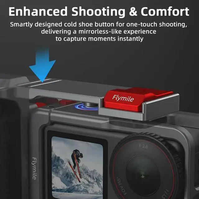 Main image of Flymile For ACTION 4/3/5 PRO Compatible l Street Photo Vlog Grip Mount Kit Including Camera l Frame Case