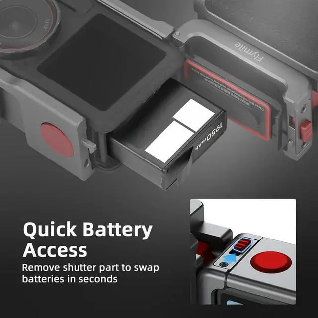 Alt view image 3 of 3 - Flymile For ACTION 4/3/5 PRO Compatible l Street Photo Vlog Grip Mount Kit Including Camera l Frame Case