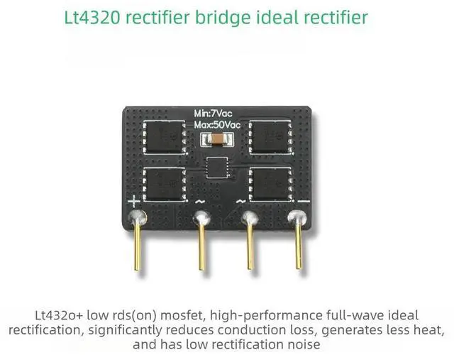 Alt view image 2 of 3 - Rectifier Bridge HiFi Fever Synchronous Rectifier LT4320 High Efficiency Low Noise AC-DC Upgrade Module