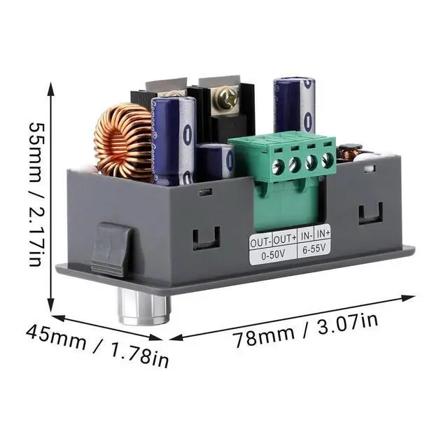 Alt view image 2 of 3 - LCD display buck converter DC 0-50V 5A buck module 250W digital control power module