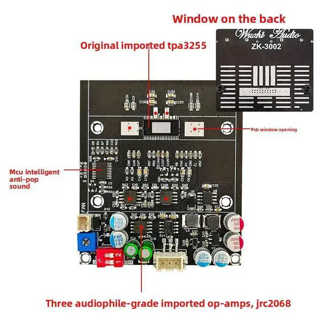 Alt view image 3 of 3 - 3002 Pure Post-stage Digital Power Amplifier Board High Power 300WX2 Bridge Single Channel 600W Stereo TPA3255