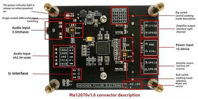 Alt view image 2 of 3 - HIFI digital amplifier CLASSD board MERUS MA12070 2X80W V1.6