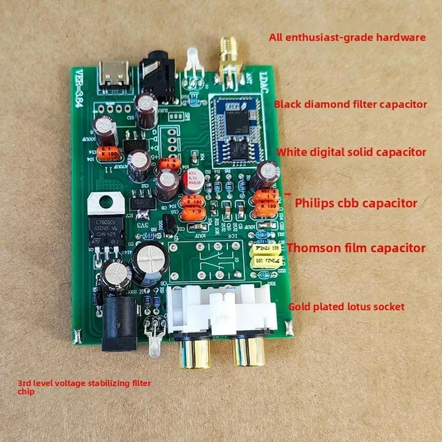 Alt view image 3 of 3 - Bluetooth 5.4 Version LDAC APTX HD Hi-Fi Lossless Decoder Receiver PCM5102A Direct Decoding