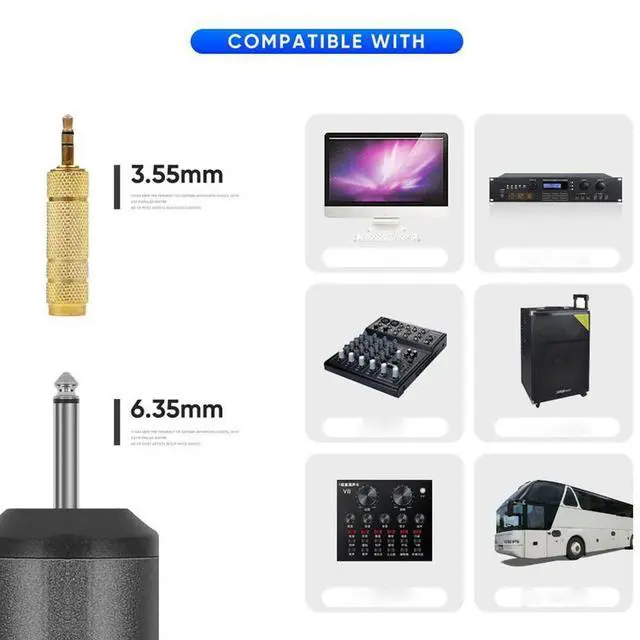 Alt view image 2 of 2 - 2X UHF Headset/ Lavalier Lapel Microphone With Bodypack Transmitter And Receiver 1/4 Inch Output