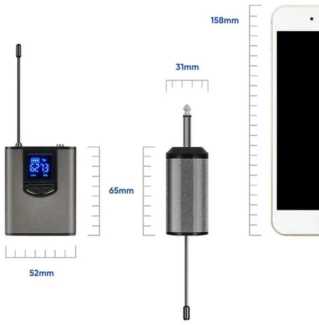Main image of 2X UHF Headset/ Lavalier Lapel Microphone With Bodypack Transmitter And Receiver 1/4 Inch Output