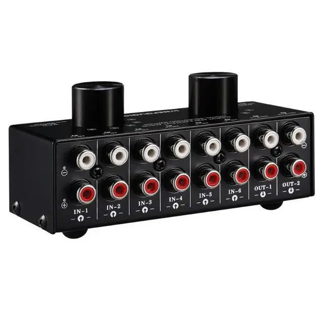 Alt view image 2 of 3 - 6-in 2-out Audio Source Signal Selector Switcher Headphone Speaker Switcher Bidirectional Switching 2-in 6-out Lossless