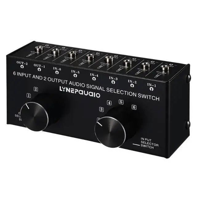 Alt view image 3 of 3 - LinePup 6-in 2-out Audio Source Signal Selector Switcher Headphone Speaker Switcher Bidirectional Switch 2-in 6-out Lossless