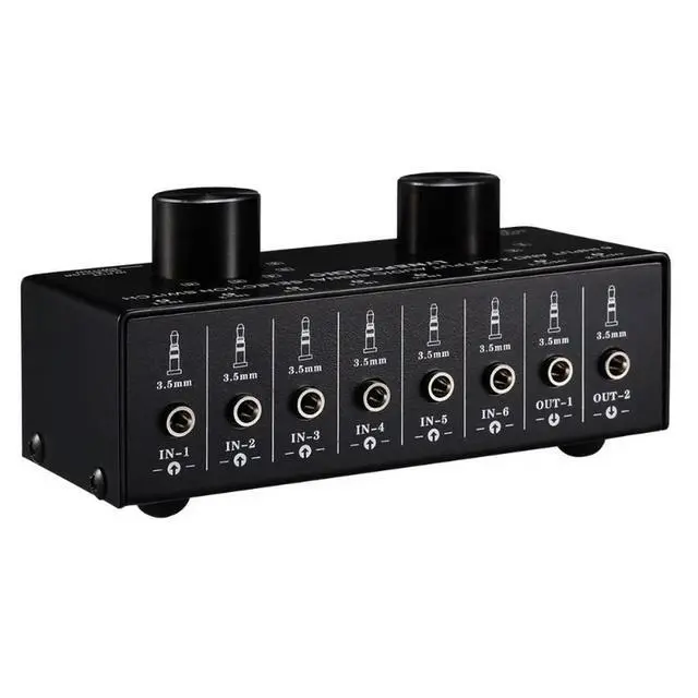 Alt view image 2 of 3 - LinePup 6-in 2-out Audio Source Signal Selector Switcher Headphone Speaker Switcher Bidirectional Switch 2-in 6-out Lossless
