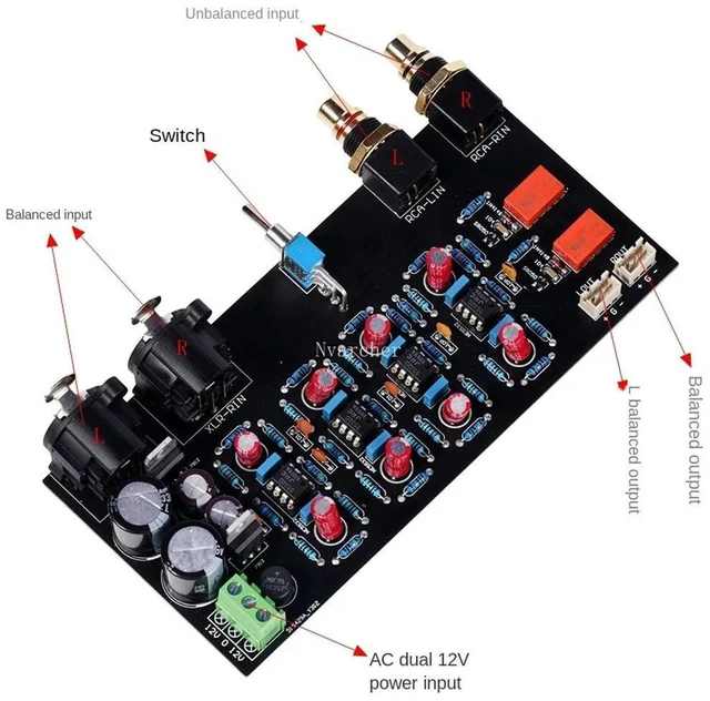 Alt view image 2 of 3 - Nvarcher two channels unbalanced input to balanced output board