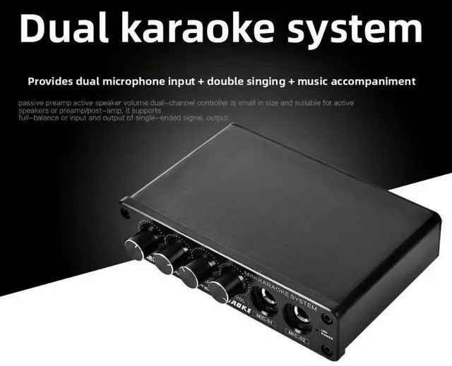 Main image of Line Audio Mixer Dual Microphone Reverberation Device Karaoke Mixer Mini Dual-Channel Karaoke Mixer