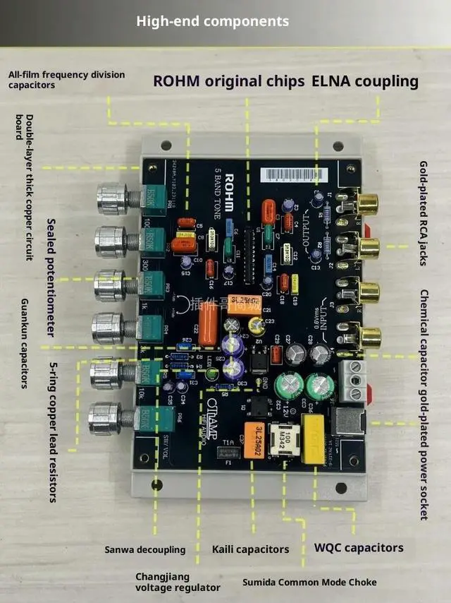 Alt view image 2 of 3 - 5-segment pitch fever pre stage ba3822 equalizer tuning board hifi preamplifier ultra DSP