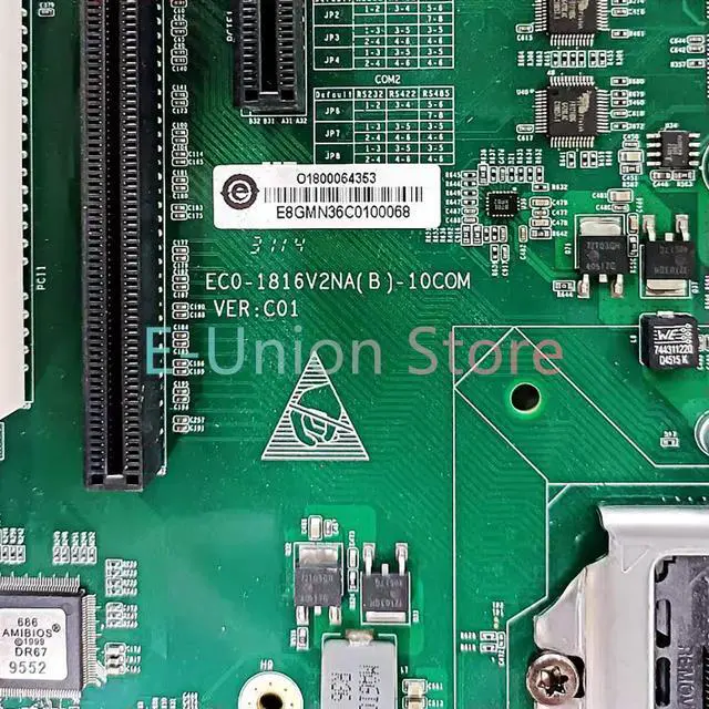 Alt view image 3 of 3 - Industrial Control Motherboard ECO-1816V2NA (B) -10COM VE R: C01 10 COM Port Motherboard