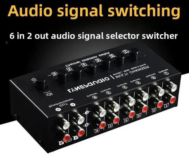 Main image of 6 In 2 Out Audio Signal Selection Switcher Audio Switcher Source Switcher 2 Out Synchronous Output RCA