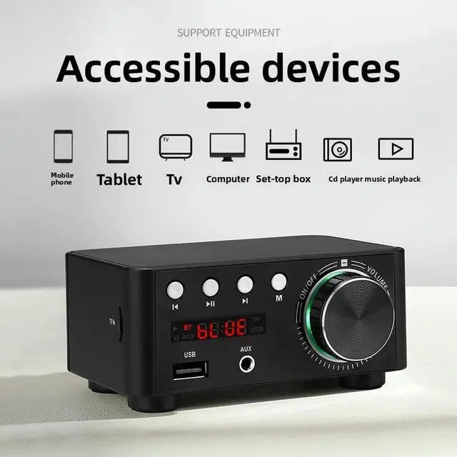 Alt view image 2 of 3 - Bluetooth Digital Amplifier HiFi Audiophile MP3 Player Lossless Player Infineon MA12070