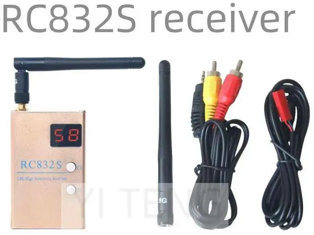 Main image of RC832S Receiver 5.8G 48CH 600Mw Aerial Photography 5.8GHz AV Receiver System With A/V And Power Cables