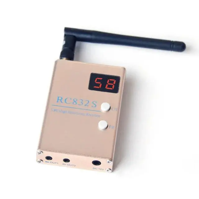 Alt view image 3 of 3 - RC832S Receiver 5.8G 48CH 600Mw Aerial Photography 5.8GHz AV Receiver System With A/V And Power Cables