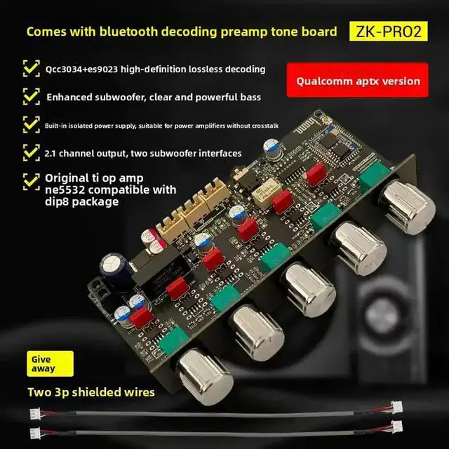 Alt view image 2 of 3 - Fever Pre-Tone Board 2.1 Channel Subwoofer with Qualcomm Bluetooth Decoder QCC3034 + ES9023