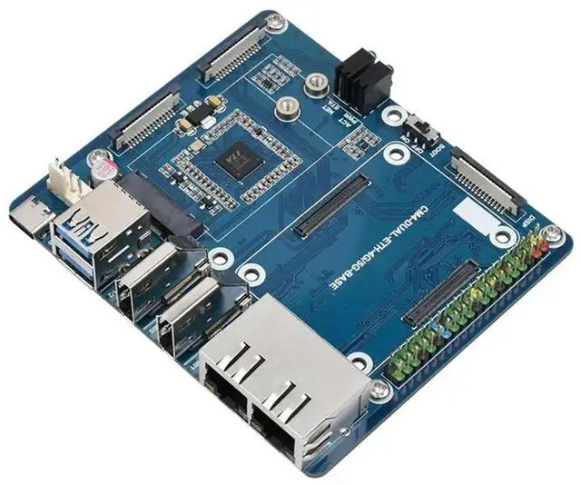 Main image of For Raspberry Pi CM4 Dual Gigabit Ethernet Port Backplane Core Board Computing Module 5G/4G/USB Iot Expansion Board
