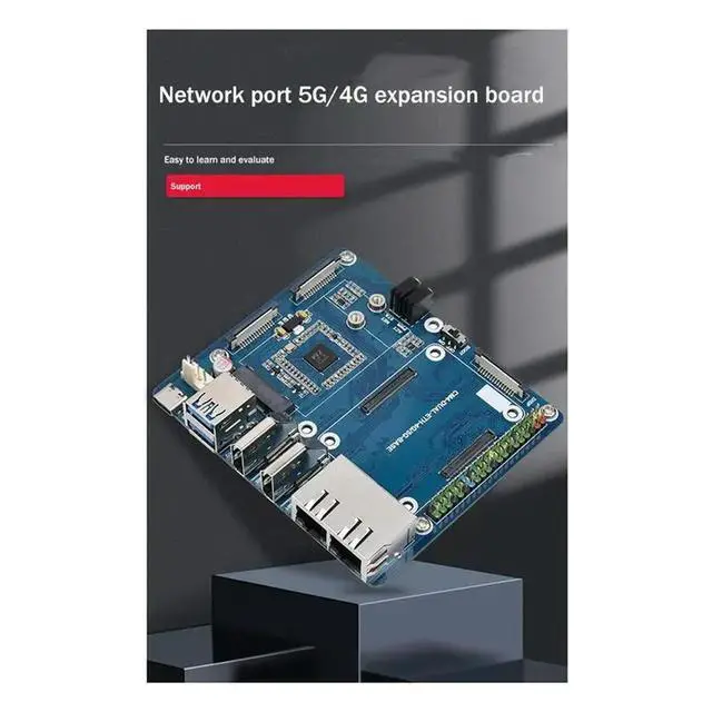 Alt view image 3 of 3 - For Raspberry Pi CM4 Dual Gigabit Ethernet Port Backplane Core Board Computing Module 5G/4G/USB Iot Expansion Board