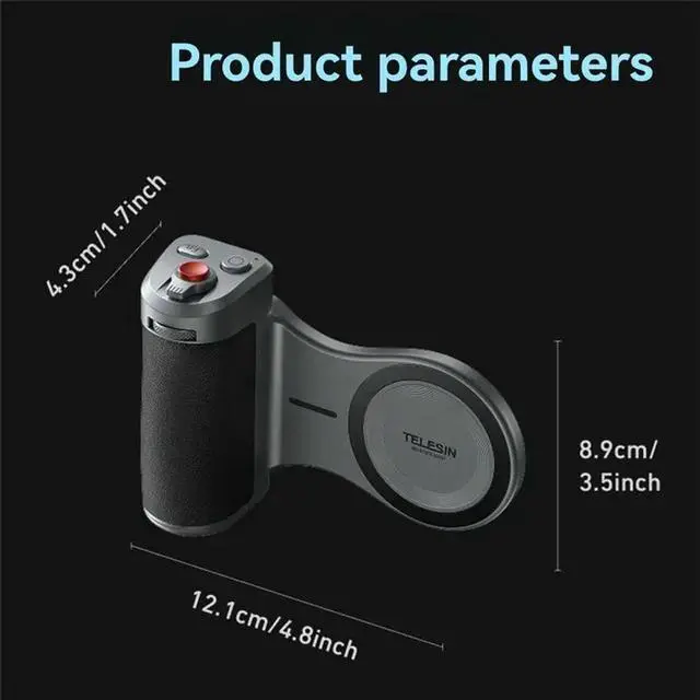 Alt view image 2 of 3 - TELESIN Camera Adapter For 17 Pro Max For Enhanced Photography Bluetooth Selfie Grip Vlog Handle