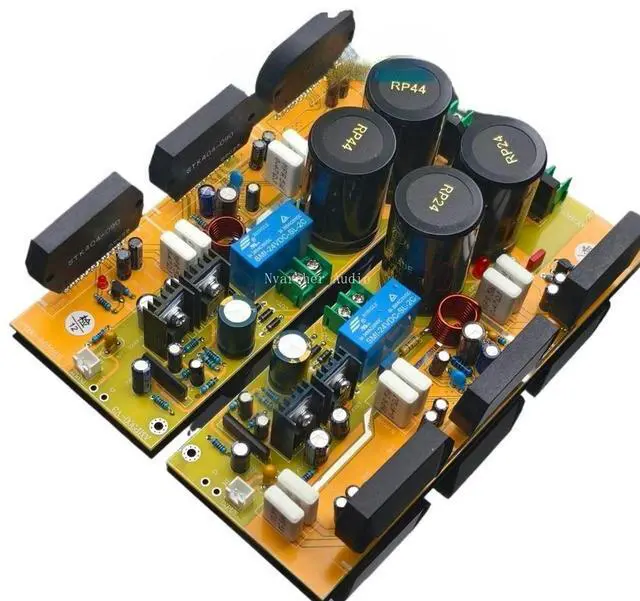 Main image of 3 parallel STK404-090 full analog amplifier board, recreating the sound of the golden age