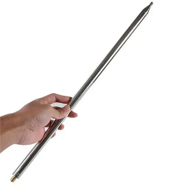 Alt view image 2 of 3 - 4Pcs 5.6M 201 Stainless Steel Whip Antenna Pull Rod For Radio Positive V Antenna GP Antenna DIY M10