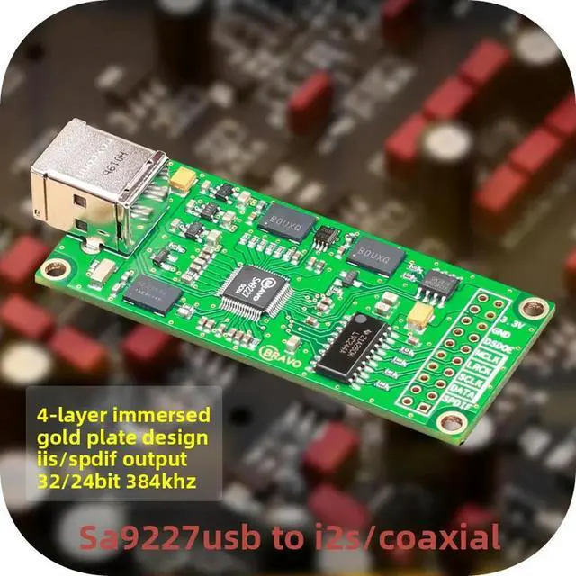 Alt view image 2 of 3 - SA9227 USB to I2S Digital Interface Compatible with Italian Amanero XMOS DAC Coaxial Sound Card