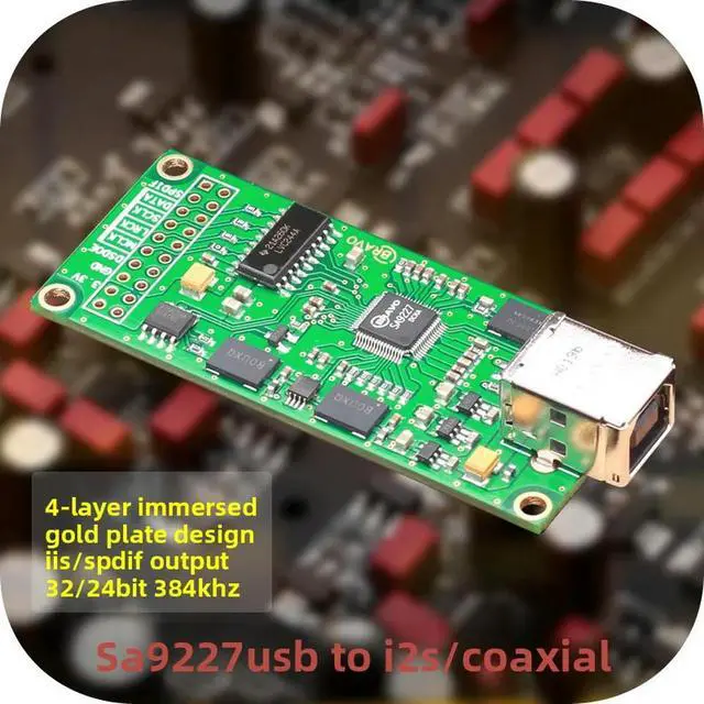 Alt view image 3 of 3 - SA9227 USB to I2S Digital Interface Compatible with Italian Amanero XMOS DAC Coaxial Sound Card