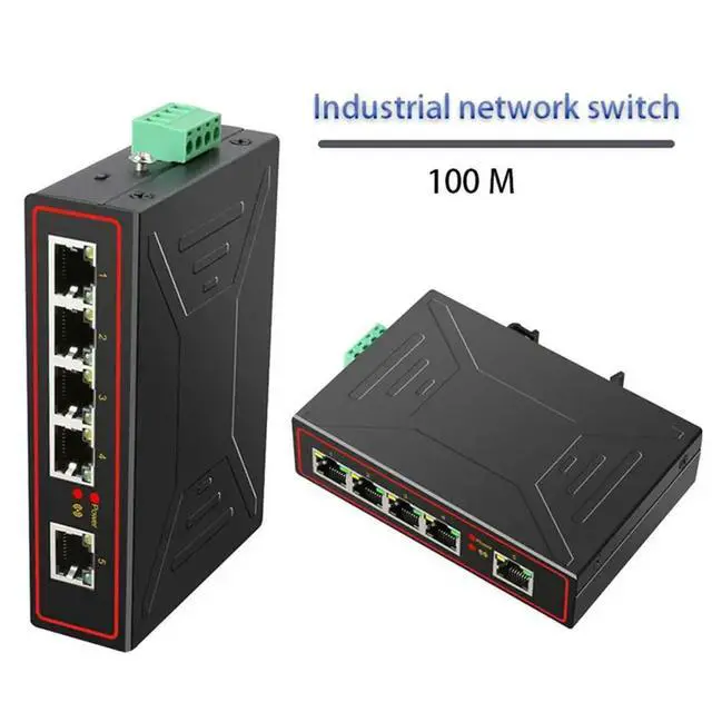 Alt view image 2 of 3 - 3X 5 Ports 100M Industrial Network Switch RJ45 Hub Internet Splitter Switch Plug And Play DIN Rail Type Enhance Switch