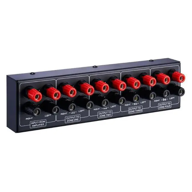 Alt view image 2 of 3 - 1 Input 4 OutputAmplifier and Speaker 4-Zone Audio Source Signal Distribution Panel Single Audio Input 300W Per Channel Lossless
