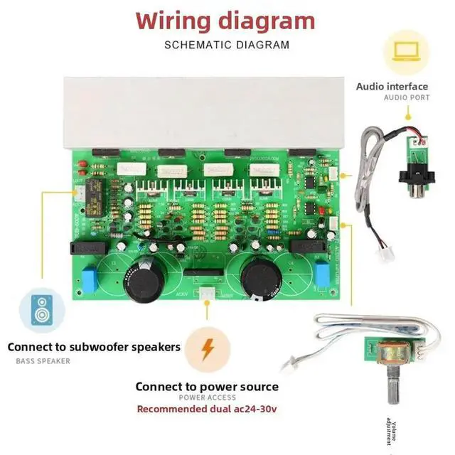 Alt view image 2 of 3 - Product 500W Subwoofer Amplifier Board Mono High Power Amplifier Board Dual AC24~40V