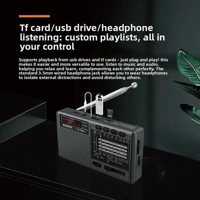 Alt view image 2 of 3 - Full-Band Elderly-Specific Radio D368 Walkman Player Bluetooth Multi-Function