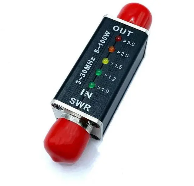 Alt view image 2 of 3 - 3-30MHz Frequency to 100W Shortwave Standing Wave Indicator RF Tap Power Supply M Female Port Standing Wave Meter