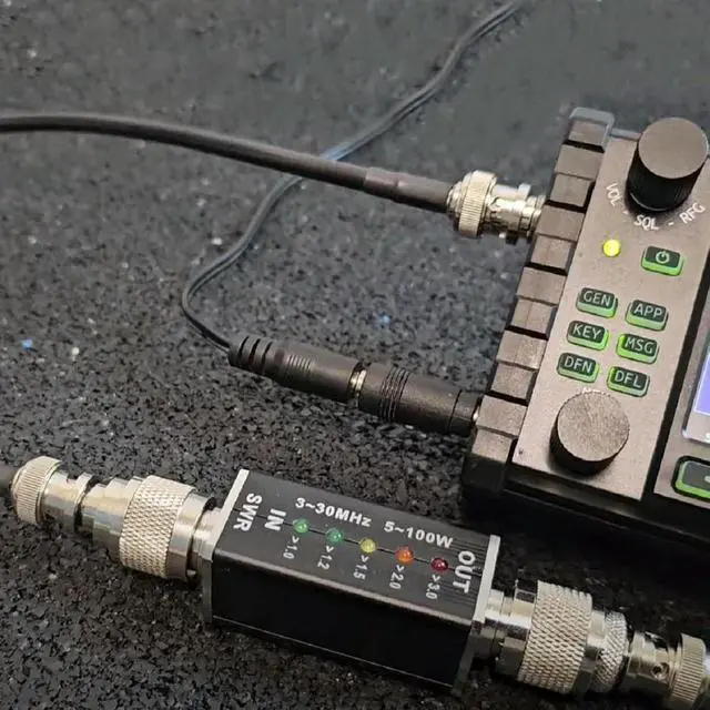 Alt view image 3 of 3 - 3-30MHz Frequency to 100W Shortwave Standing Wave Indicator RF Tap Power Supply M Female Port Standing Wave Meter