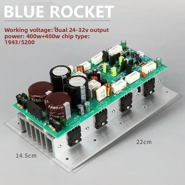 Main image of Chip 2SA1943/C5200 400W+400W Dual Channel High Power High Heat Dissipation Finished Amplifier Board