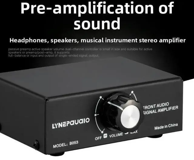 Main image of Headphone Speaker Instrument Stereo Amplifier Enhancer Preamp Sound Amplifier with Volume Adjustment Dual Channel Mixing